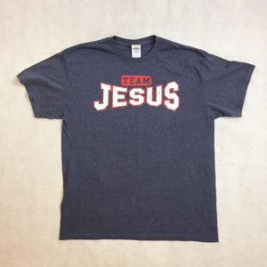 Heather Slate Blue Team Jesus Tee